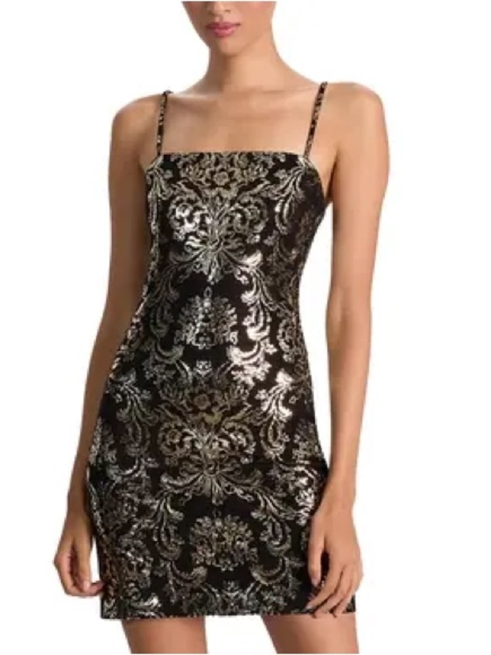 Alice Olivia Fifi Mini Dress - Moonlit Rococo Black
